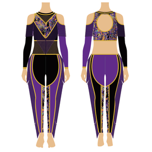 Performance Sublimation Cheer Practice Wear Womens Majorette Uniform Long Sleeve Plus Size - Product Image 5