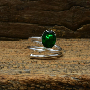 <b>Chrome</b> Diopside Silver Ring 925 Sterling Silver Green Stone Anniversary Birthday Gift Handmade Silver Ring Gemstone Jewelry Her - Product Image 1