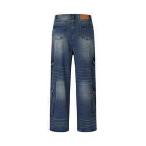 Nouveau Jean en Denim Vintage pour Homme, Coupe Droite, Non Déchiré, Lavé, Extensible, Patchwork Uni, Brodé, Hiver, Jeune, Vente en Gros - Product Image 2