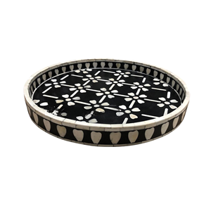 Bandeja DE SERVICIO DE MADERA MDF gris de lujo hecha a mano con incrustaciones de hueso de la mejor calidad para el hogar, cocina, uso de servicio de alimentos - Product Image 6