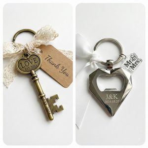 Recuerdo de Boda Personalizado para Invitados, Abridor de Botellas de Cerveza de Aleación de Zinc, Portátil, Duradero, Estilo Clásico, Llaveros - Product Image 2