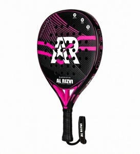 Raqueta de Pádel Negra de Alta Calidad, Cómoda, de Carbono 3k, con Núcleo Ligero de EVA, Ecológica, Forma de Toro, Personalizable y Brillante - Product Image 3