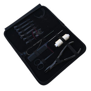 Salon Hair Extension tools Kit 7-Inch Flat Crimping Plier Loop Tool Wig Thread Comb Curved C <b>Needles</b> Mini Scissor Styling Clips - Product Image 1