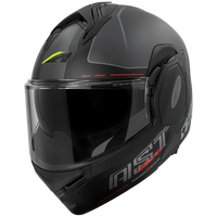 Casques de moto RV6 VANTAGE Flip-up ABS - Nouveaux gris métallisé mat/rouge