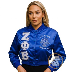 Chaqueta Universitaria Personalizada Zeta Phi Beta de GREEK TREASURES, Ropa de Hermandad, Alta Calidad, Transpirable, Satén, Bordado, para Mujer - Product Image 2