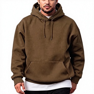 Sweat à capuche décontracté pour homme, en molleton doublé, en coton/polyester respirant, manches longues, couleur unie, idéal pour l'hiver - Product Image 1