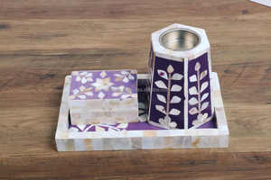 Élégant luxe perle Mubkhar ensemble fait à la main nacre incrustation porte-encens parfait pour Ramadan Eid arabe cadeau spécial - Product Image 2