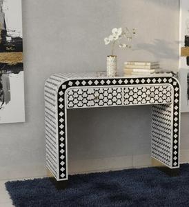 Cajón con Incrustaciones de Hueso de ILAHI, Diseño Moderno con Detalles de Ágata, Mueble Portátil para el Hogar - Product Image 1