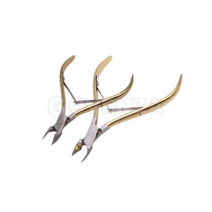 Coupe-cuticules incurvé de haute qualité à trois couleurs, 16 dents, double ressort, arc-en-ciel, or, argent, D501, outil de manucure - Product Image 3