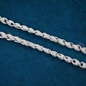 Rope Necklace Fine Jewelry Pendants & Charms 925 Sterling Silver Rhodium Plated Moissanite Luxury Chain Jewelry - Product Image 3