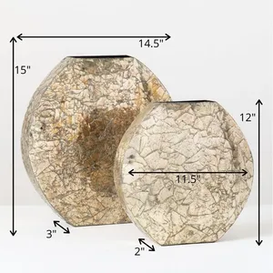 Jarrón de Piso de Hierro Texturizado Estilo Boho Chic Costero, Hecho a Mano, Adorno Interior, ZAHID EXPORTS - Product Image 6