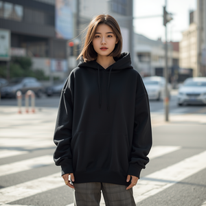 Sudadera con Capucha Oversize de 500 GSM, de Algodón Grueso y Felpa, Estilo Urbano, Holgada, Unisex, Cálida, Informal, OEM al por Mayor - Product Image 2