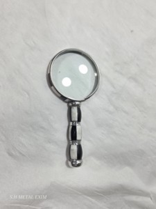Handmade Vintage Brass Magnifying Glass with Black & White Bone Inlay Handle Luxury Desktop <b>Decorative</b> Loupe Reading Glass - Product Image 5