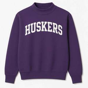 Sudadera de cuello alto marrón para mujer, de manga larga, de algodón tejido, con estampado de letras y logo frontal Hoosiers, para otoño - Product Image 4