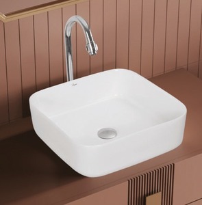 hot sell counter top <b>basin</b> ceramic or porcelain wash sink wholesale popular above counter <b>basin</b> 390X390X125mm SIZE - Product Image 1