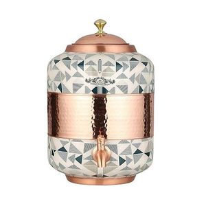 Dispensador de Agua de Cobre Hecho a Mano con Grifo, Tanque de Almacenamiento de Agua de Cobre, Contenedor de Agua Potable Ayurvédica para Hogar, Hotel, Restaurante - Product Image 1