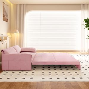 Divano letto convertibile Queen in velluto da 66 pollici, 3-in-1, con contenitore laterale, multifunzionale per soggiorno - Product Image 6