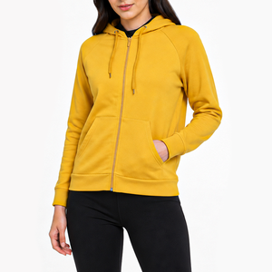 Sweat-shirts à capuche zippés de performance supérieure pour femmes, taille standard, respirants, sportifs, athlétiques, pour la gym et la course, avec logo personnalisé - Product Image 1