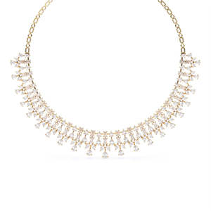 Collar Clásico Chapado en Oro de 18K con Diamante Natural de Corte Pera Intenso y Elegante, Engaste Pavé, Unisex, Vintage, Oro Sólido de 14K, Certificado CMA - Product Image 5