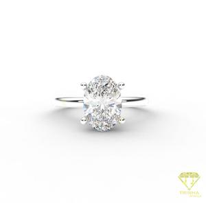 Anillo Solitario Ovalado de Plata de Ley 925 con Diamante Moissanita de Lujo, Tono Dorado, Joyería Nupcial para Compradores Mayoristas - Product Image 2