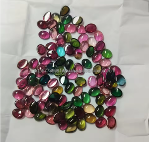 Piedra preciosa suelta de turmalina múltiple Cabujones de turmalina ovalados lisos Piedra preciosa de turmalina multicolor para suministro de joyería - Product Image 6
