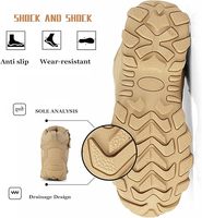 Botas de Senderismo para Hombre, de Cuero, Impermeables, con Cierre de Cordones, Ligeras y Cómodas para Trabajo y Excursionismo