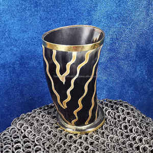 แก้วช็อตทำมือจากเขาสัตว์แท้สำหรับงานเทศกาลและงานอีเว้นท์ แก้วช็อตจากเขาสัตว์ธรรมชาติที่ไม่เหมือนใครสำหรับดื่มเบียร์และไวน์ - Product Image 2