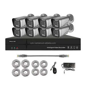 Factory Price Surveillance Waterproof Camera 1080p AHD CCTV DVR KIT 8CH With Network Cable And Power Supply Included