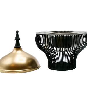 Plat de service de luxe en métal doré avec support, chauffe-plats pour buffet, équipement de restauration pour hôtels et restaurants - Product Image 4