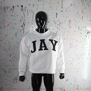 Sudadera JAY WHITE con Cuello Alto, 100% Negra, Apliques Bordados, Cuello Ancho, Hilos Finos - Product Image 5