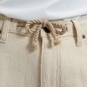 Custom Design Men's Straight Breathable Denim <b>Jorts</b> Light Wash Casual Loose Fit Denim Shorts - Product Image 5