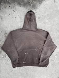 Sudadera con Capucha Personalizada con Pedrería, 100% Algodón, Tejido de Felpa, Logotipo Frontal, Unisex, Color Sólido, Invierno, Corte Holgado, Bolsillos Grandes, Transpirable, Antiencogimiento - Product Image 1