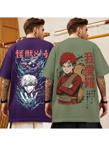 Safaa Manufacturer Custom Oversized Anime T-Shirt | Premium Men's & Unisex <b>Drop</b> Shoulder Anime Apparel - Product Image 3