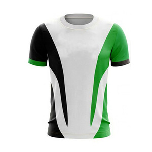 Custom Sublimation <b>Soccer</b> Jersey Men White Green Black Short Sleeve Crew Neck Moisture Wicking Polyester Teamwear Shirt - Product Image 1