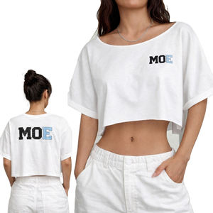 Camiseta corta al por mayor para mujer y niña, de color liso, manga corta, sencilla, para adolescentes, mujeres y hombres. - Product Image 1