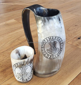Tasses en corne faites à la main Tasses en corne de buffle naturelle pour la bière Tasse en corne de l'Inde - Product Image 3