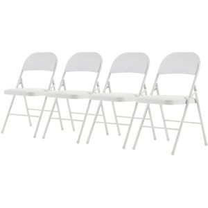 Chaises de salle à manger pliantes élégantes en fer blanc et PVC, 4 pièces, pour les congrès et les expositions - Product Image 3