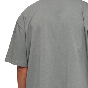 Camiseta de Hombre Oversize Gris Sólida Estilo Urbano de Ajuste Holgado y Peso Pesado (400g) con Hombros Caídos, de Secado Rápido, Transpirable, Casual, 100% Algodón Jersey - Product Image 4