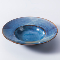 YAYU en stock – Vaisselle de table vintage émaillée, assiettes à soupe colorées, assiettes à pâtes en porcelaine, assiette en céramique bleue pour restaurant