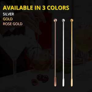 Cuchara de Barra de Acero Inoxidable con Mango Largo, Reutilizable, Ecológica, Portátil, Moderna, para Mezclar Bebidas en Casa o en Bares - Product Image 6