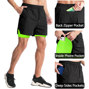 Mesh Breathable Fabric <b>Elastic</b> Mid Rise Joggers Shorts Casual Knitted Plain Dyed Solid Anti-Wrinkle Shorts For Men - Product Image 3