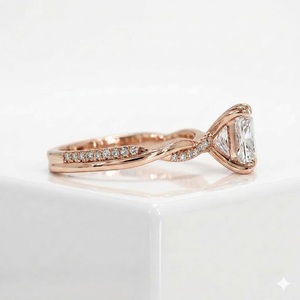 Bague de mode en gros, alliance de mariage torsadée avec diamant de laboratoire 3 carats, 3,16 carats HPHT VVS2 couleur E, certifiée IGI, bijoux fins - Product Image 6