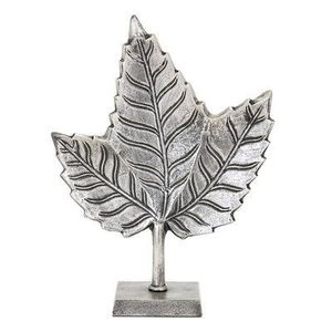Best Seller <b>Silver</b> Aluminum Tropical Leaf Sculpture White Marble Base Decorative Luxury <b>Table</b> Accent - Product Image 5