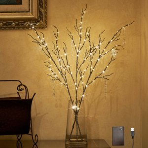 Ramas de Plástico de Alta Estética con Luz Ambiental, Brillo Suave, Decoración Navideña, Fácil Instalación, 60 cm, Ramas de Árbol LED Brillantes - Product Image 3