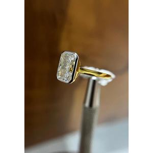 Anillo Solitario Vintage de Moissanita con Corte Ovalado, Plata de Ley 925, Chapado en Oro Rosa, Engaste de Garras, Anillo de Compromiso, Boda o Promesa - Product Image 2
