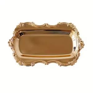 Bandeja de Servicio Metálica Premium, Plato de Exhibición de Alimentos y Bebidas de Diseño para Servicio en Salones de Banquetes - Product Image 2