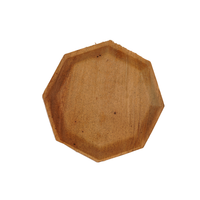 Assiettes octogonales écologiques jetables en feuille d'arec, vaisselle octogonale géométrique biodégradable en feuille de palmier, plateaux de service en gros