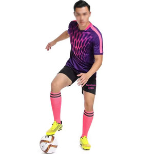 Camiseta de Fútbol Personalizada para Hombre, Color Morado y Rosa, Estampado Geométrico Sublimado, Absorbente de Humedad, Manga Corta, Corte Regular, para Adultos, Todas las Temporadas - Product Image 6