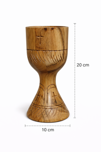 Calice d'église en bois sculpté à la main, coupe de communion chrétienne, calice sacré, gobelet d'autel, finition polie, luxe moderne - Product Image 5
