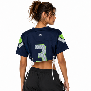 Women's Custom Cropped Lace Soccer Jersey Team Uniform Short Sleeve Crop <b>Top</b> & Soccer Sports Clubs American Football Jerseys USA - Product Image 2